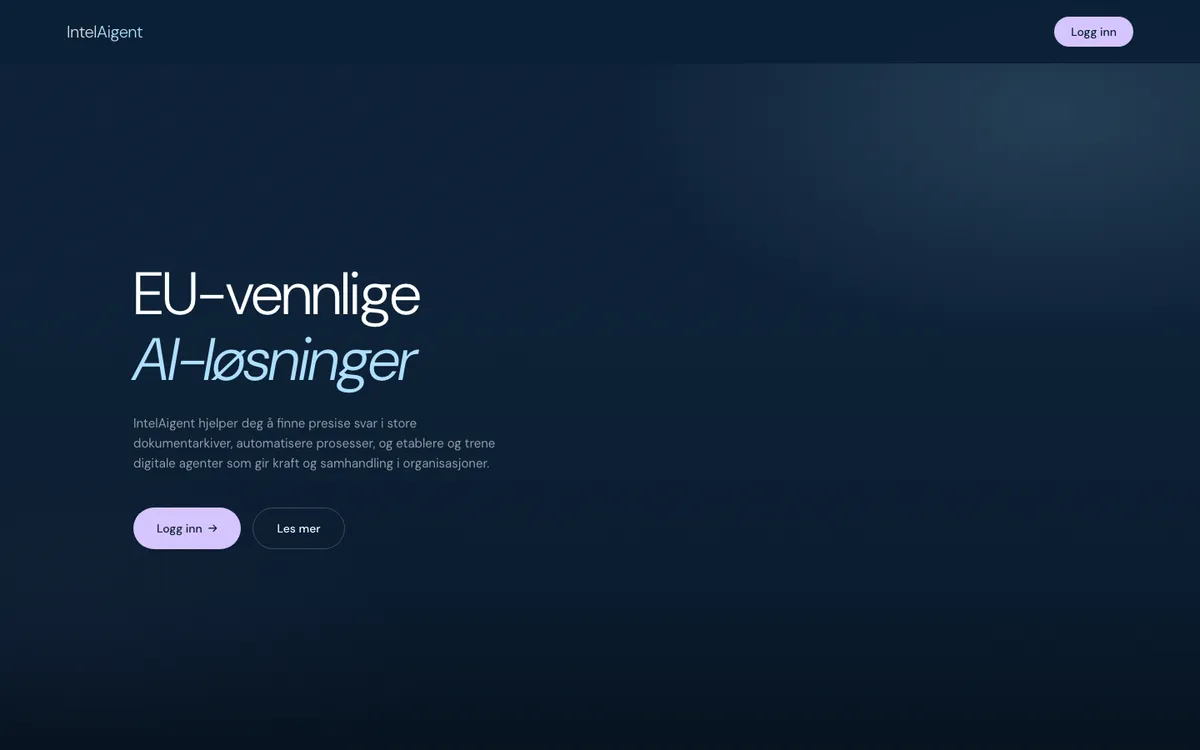 Skjermbilde fra IntelAigent